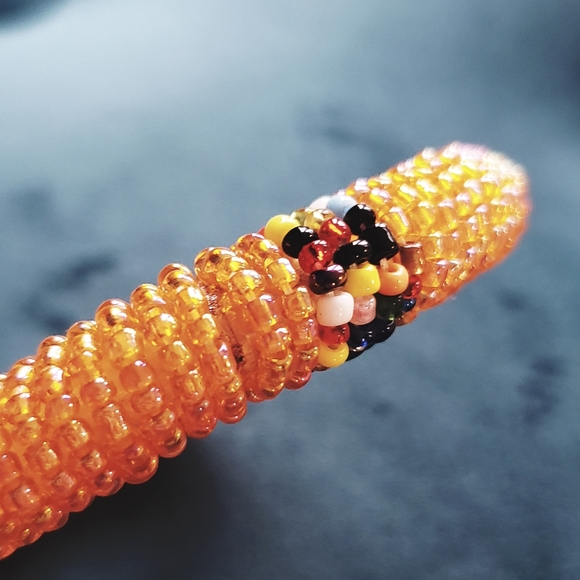 Summer Bangle Beaded Multi-colour Bohemian Boho Orange Black Spring - Picture 4 of 5